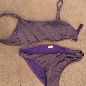 Purple shimmer bikini 2 piece